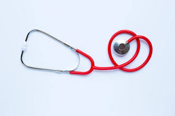 Stethoscope on white background.