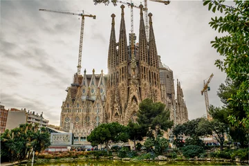 Fotobehang Sagrada Familia in Barcelona, Catalonië, Spanje. © alzamu79