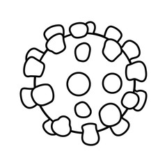 Corona virus line icon on transparent background