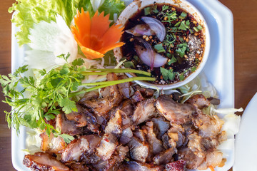 Thai grilled wild boar pork