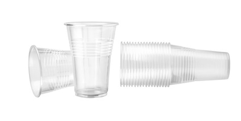 Plastic Glass isolated on white