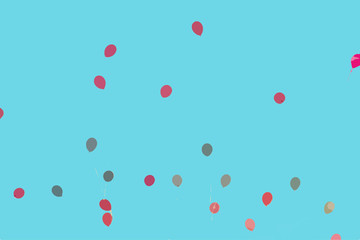 Balloons over sky backgrounds