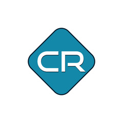 Initial CR Letter Logo isolated on  white background