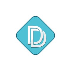 Initial DD Letter Logo isolated on white background