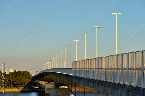 青空に浮かび上がる白いシラスコ湘南大橋 Wall Mural Masyok
