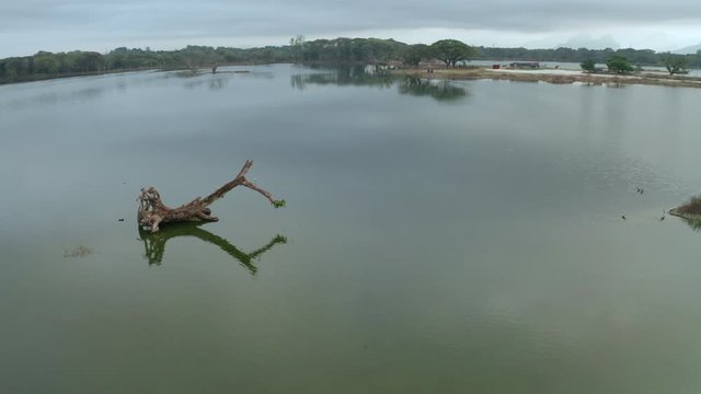 Aerial view of abandoned tin mine lakes in Kampar, Perak, Malaysia