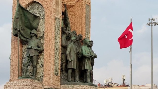 The Monument of the Republic on Taksim square in Istanbul