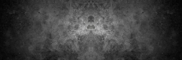 Obraz premium Old wall texture cement dark black gray panorama background abstract grey color design are light with white gradient background.