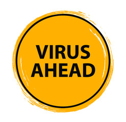 virus ahead warning sign vector