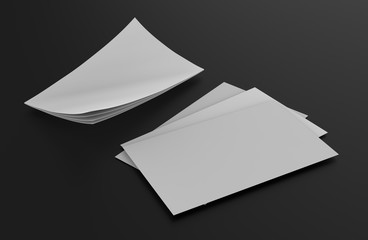 blank A4 paper. Templates for presentation of the design of a flyer, cover or poster. mock up brochure. 3d illustration