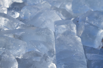 Pile of ice on a river