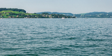 Lucerne, Switzerland. Enchanting city on the homonymous lake and on the Reuss river, protected by...