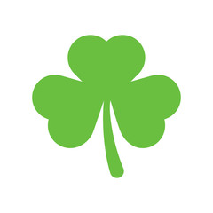 Shamrock flat icon vector illustration. Clover leaf icon design isolated on white background.