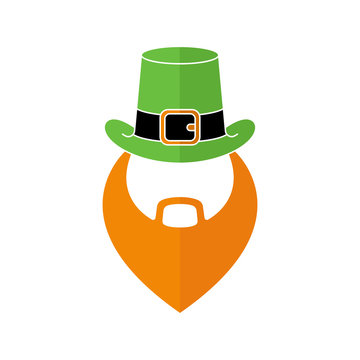 Leprechaun flat icon vector illustration. St. Patricks Day vector illustration.