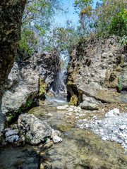 hiking in the mountains