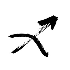 Sagittarius zodiac sign. Hand drawn vector illustration. Hand painted design ink illustration. Aries horoscope sign, symbol, icon. 