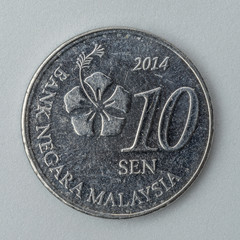 Malaysia coin  10 sen year 2019 front view © Lee