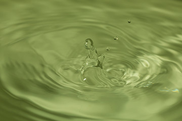 water drop bouncing on the surface of more water