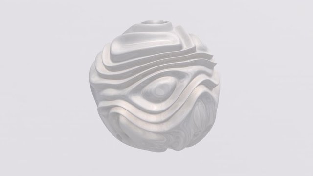 White glass sphere deforming. Abstract animation, 3d render.