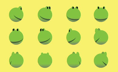 Animal Head Frog Animate Spinning Vector Illustration-01