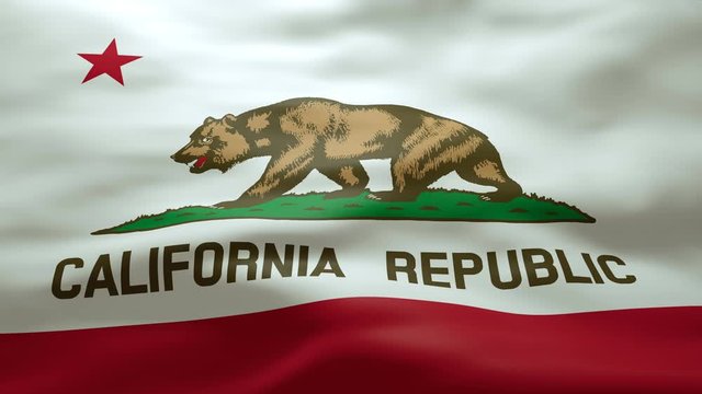 Waving California flag - loop