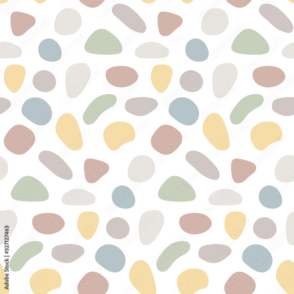 Poster trendy seamless pattern with abstract shapes. hand drawn simple shapes. abstract contemporary vector