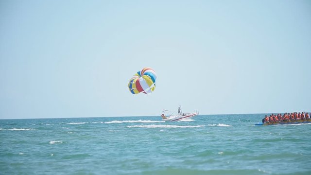parachute attached to the boat