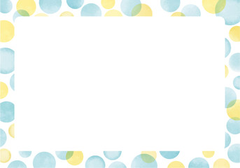 パステルカラーの水玉フレーム 水色×オレンジ