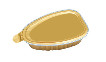 can of pork pate isolated on white