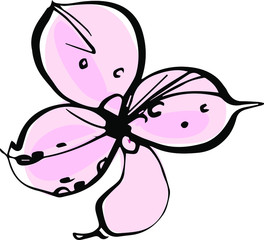 Pink flower, Sakura, cherry, vector graphic.