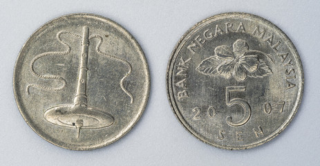2007 10 sen Malaysia coin front and back view © Lee