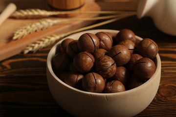 macadamia nuts are on the table