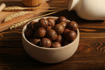 macadamia nuts are on the table