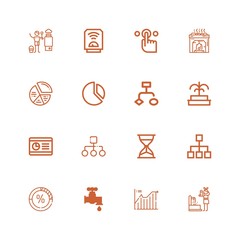 Editable 16 flow icons for web and mobile