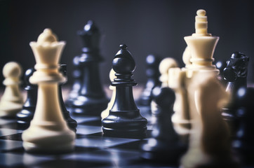 strategic decision and strategic move concept with chess - Powered by Adobe