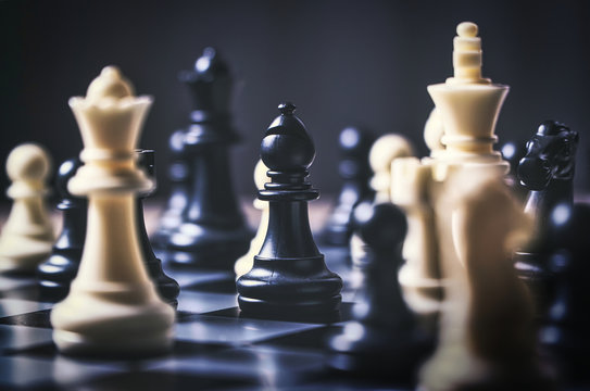 strategic decision and strategic move concept with chess