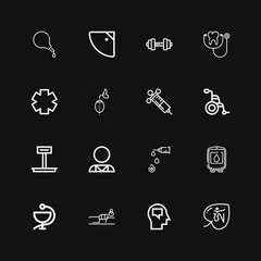 Editable 16 health icons for web and mobile