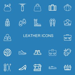Editable 22 leather icons for web and mobile