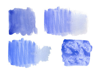 Marine blue watercolor brush strokes and stains