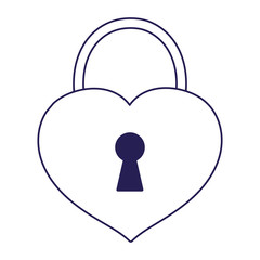 happy valentines day, padlock security heart love passion cartoon line style