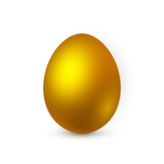 Golden egg on white background. Design template. Vector illustration