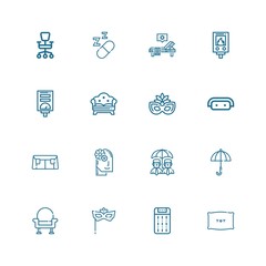Editable 16 comfort icons for web and mobile