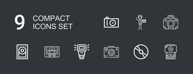 Editable 9 compact icons for web and mobile