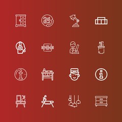 Editable 16 desk icons for web and mobile