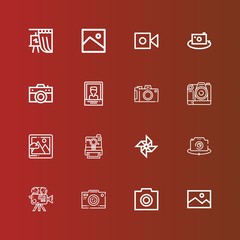 Editable 16 photographic icons for web and mobile