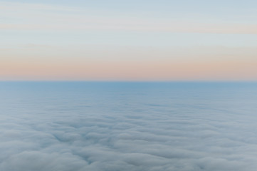 Fototapeta na wymiar Panorama sul manto di nuvole a San Marino - versione orizzontale