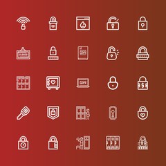 Editable 25 padlock icons for web and mobile