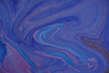 Fototapeta na wymiar Natural Luxury. Phantom blue. Marbleized effect. Ancient oriental drawing technique. Marble texture. Acrylic painting- can be used as a trendy background for posters, cards, invitations.