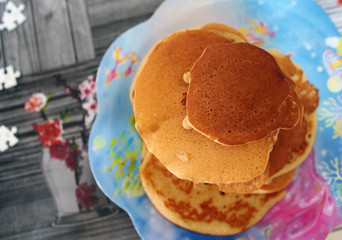 A pile of delicious pancakes