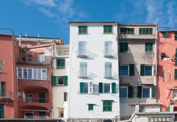 Obraz premium The unique colorful pastel houses in Portovenere, Italy in the Cinque Terre national park